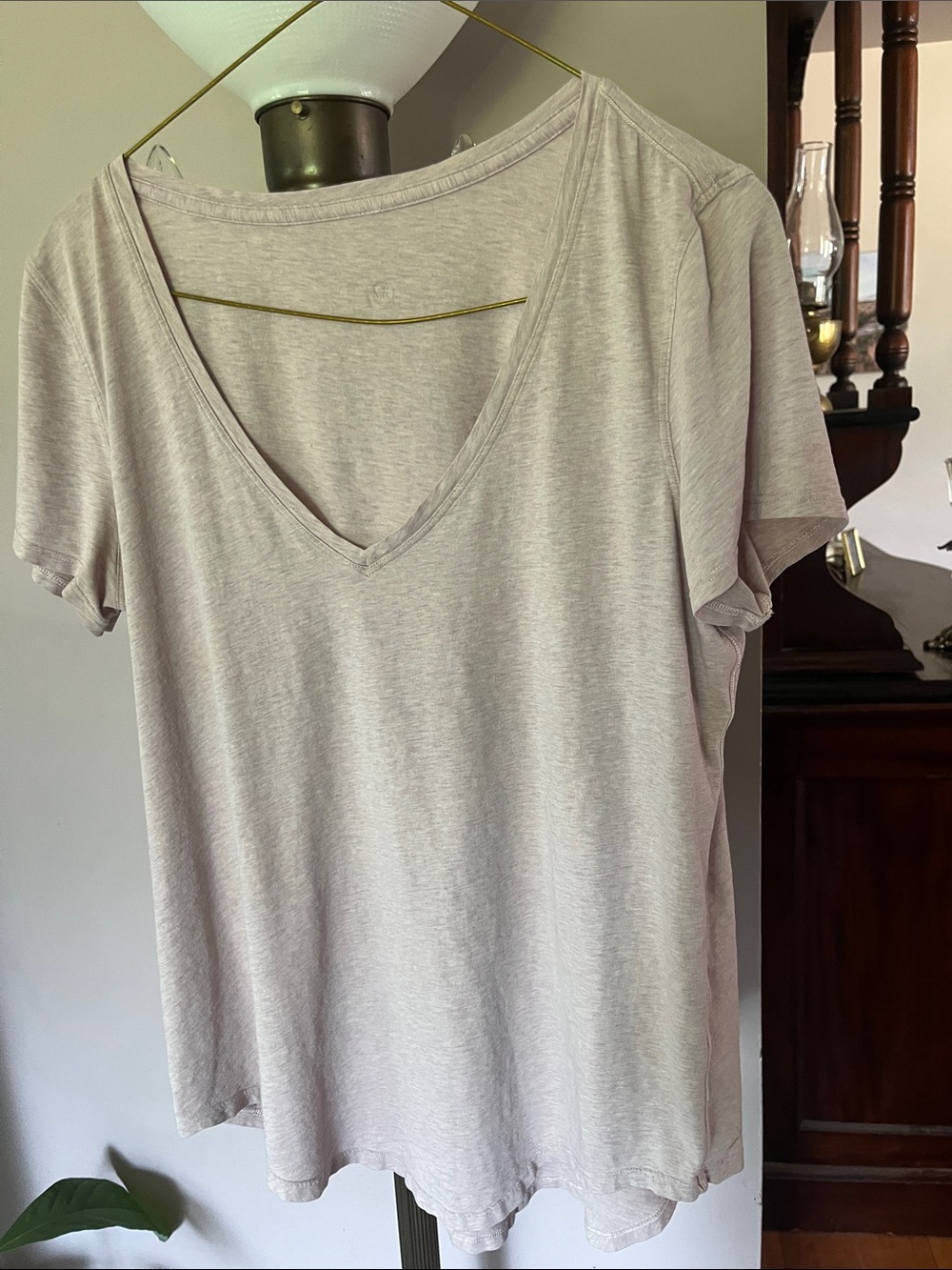 Classic V-Neck Short Sleeve Tee - Light Dusty Rose